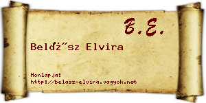 Belász Elvira névjegykártya